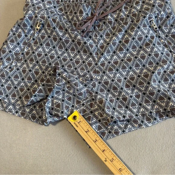 Athleta Lightweight Geometric Print Drawstring Shorts - Brown/Black/White - Picture 11 of 12